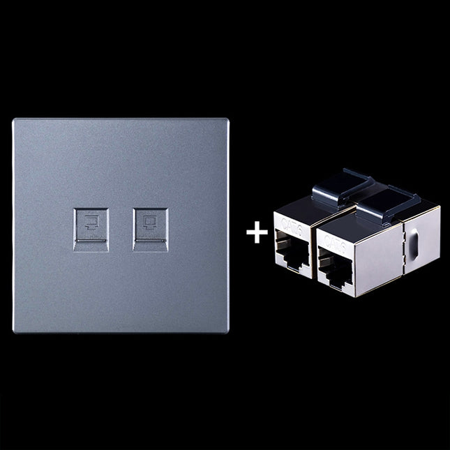 CAT.6 Shielded Pass-through Network Module, Dual Ports Panel + Shielded Pass-through, Dual Ports Panel+Shielded Pass-through