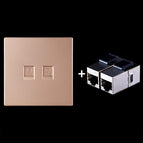 Dual Ports Panel+Shielded Pass-through / Gold