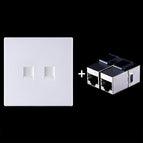 Dual Ports Panel+Shielded Pass-through / White