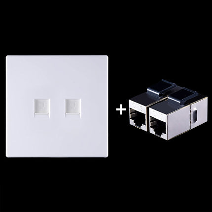 CAT.6 Shielded Pass-through Network Module, Dual Ports Panel + Shielded Pass-through, Dual Ports Panel+Shielded Pass-through