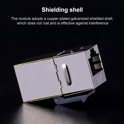 CAT.6 Shielded Pass-through Network Module, Dual Ports Panel + Shielded Pass-through, Dual Ports Panel+Shielded Pass-through