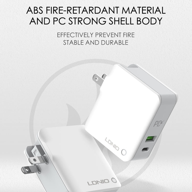 Cargador de viaje rápido plegable LDNIO A4403C 30 W PD + Auto-id con cable de 8 pines de 1 m, enchufe australiano, con cable de 8 pines, 30 W con cable de 8 pines
