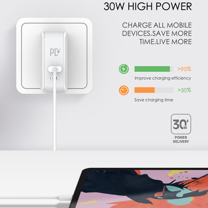 LDNIO A4403C 30 W PD + Auto-ID faltbares Schnellreiseladegerät mit 1 m 8-poligem Kabel, AU-Stecker, mit 8-poligem Kabel, 30 W mit 8-poligem Kabel