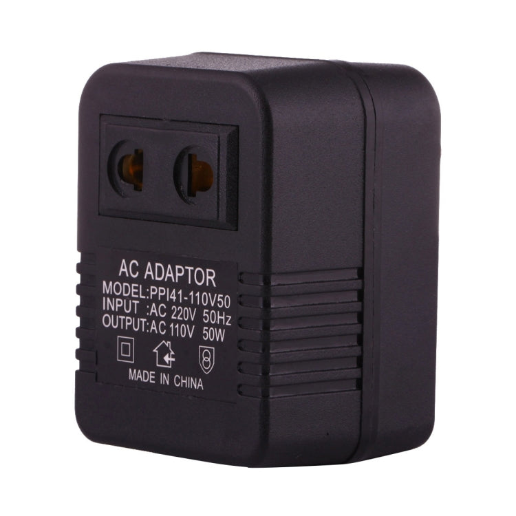 220V to 110V 50W AC Power Socket Adapter,  EU/US Plug to US Plug, 220V to 110V 50W