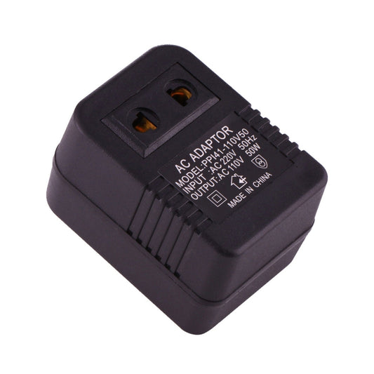 220 V auf 110 V 50 W AC-Steckdosenadapter, EU/US-Stecker auf US-Stecker, 220 V auf 110 V 50 W.