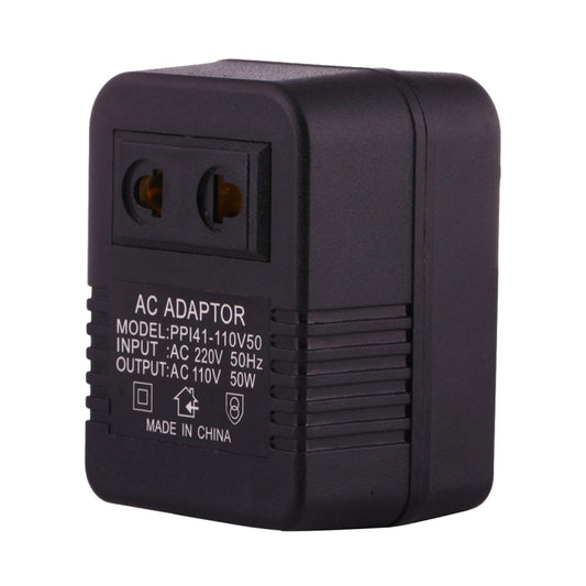 220 V auf 110 V 50 W AC-Steckdosenadapter, EU/US-Stecker auf US-Stecker, 220 V auf 110 V 50 W.