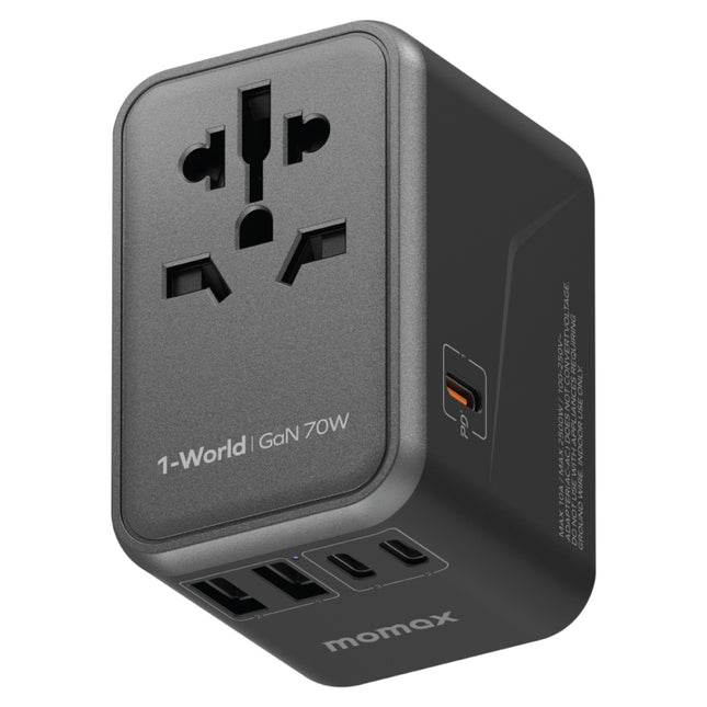 Adaptador de corriente de carga rápida MOMAX 1-World UA8 PD de 70 W, UA8