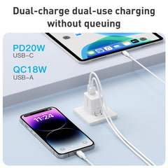 Adaptador de corriente de carga rápida USB-C/Tipo-C + USB MOMAX UM36 PD de 20 W, enchufe CN, UM36