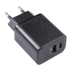 PD 20W USB-C/Type-C+QC 3.0 USB Ports Dot Pattern Travel Charger, EU Plug, EU Plug