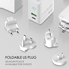 LDNIO A4403C 30W PD + Auto-id Foldable Fast Travel Charger with 1m Micro USB Cable, EU Plug, with Micro USB Cable
