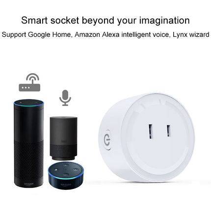 Enchufe inteligente con temporizador y control remoto por aplicación, con forma redonda, WiFi, 10 A, compatible con Alexa y Google Home, CA 100-240 V, enchufe japonés/estadounidense