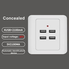 5 V, 3,1 A, 4 Anschlüsse, USB-Wandladegerät, Adapter, Dockstation, Steckdose, Netzteil, 36 V Eingang, 4 Anschlüsse USB 2.0