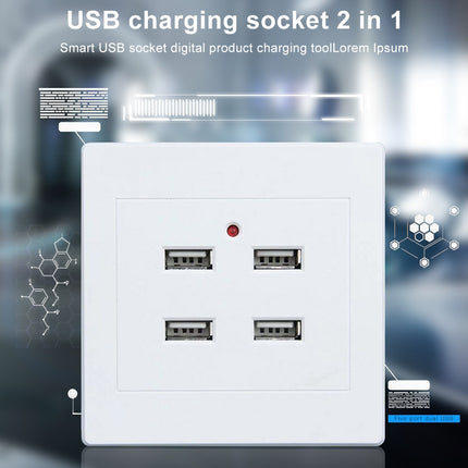 Adaptador de cargador de pared USB de 5 V y 3,1 A con 4 puertos, estación de acoplamiento, panel de alimentación, entrada de 36 V, 4 puertos USB 2.0