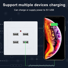 5 V, 3,1 A, 4 Anschlüsse, USB-Wandladegerät, Adapter, Dockstation, Steckdose, Netzteil, 36 V Eingang, 4 Anschlüsse USB 2.0