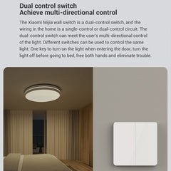 Original Xiaomi Mijia Double Control Wall Switch, Double Button, Double Button