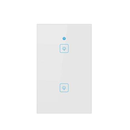 WS-US-02 EWeLink APP & Touch Control 2A 2 Gangs Tempered Glass Panel Smart Wall Switch, AC 90V-250V, US Plug, 2 Gangs