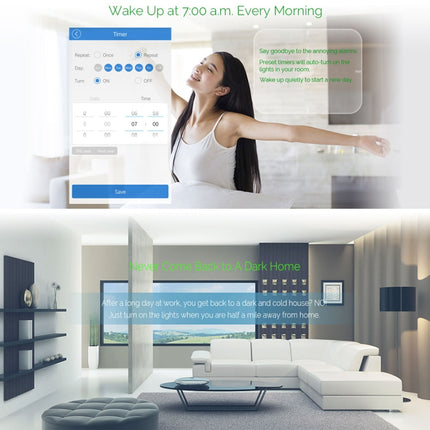 WS-UK-01 EWeLink APP & Touch Control 2A 1 Gang Tempered Glass Panel Smart Wall Switch, AC 90V-250V, UK Plug, 1 Gang