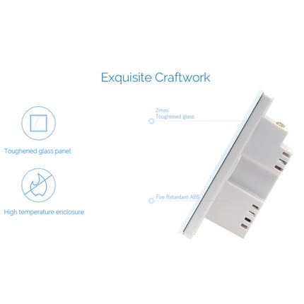 WS-UK-01 EWeLink APP & Touch Control 2A 1 Gang Tempered Glass Panel Smart Wall Switch, AC 90V-250V, UK Plug, 1 Gang
