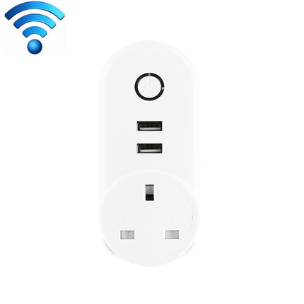 SA-002 2 puertos USB + 1 enchufe UE Enchufe inteligente WiFi, compatible con Alexa y Google Home, CA 110 V-230 V, enchufe UE, enchufe Reino Unido, enchufe EE. UU.