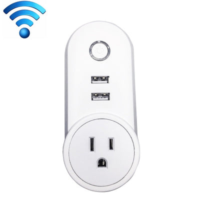 SA-002 2 puertos USB + 1 enchufe UE Enchufe inteligente WiFi, compatible con Alexa y Google Home, CA 110 V-230 V, enchufe UE, enchufe Reino Unido, enchufe EE. UU.