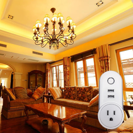 SA-002 2 puertos USB + 1 enchufe UE Enchufe inteligente WiFi, compatible con Alexa y Google Home, CA 110 V-230 V, enchufe UE, enchufe Reino Unido, enchufe EE. UU.