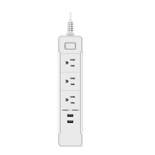 C198B 2 USB Ports + 3 US Sockets WiFi Smart Power Plug Socket, Compatible with Alexa and Google Home, AC 110V-240V, US Plug, Black, White