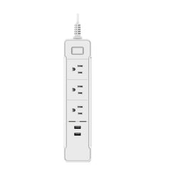 C198B 2 USB Ports + 3 US Sockets WiFi Smart Power Plug Socket, Compatible with Alexa and Google Home, AC 110V-240V, US Plug, Black, White