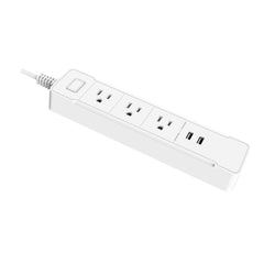 C198B 2 USB Ports + 3 US Sockets WiFi Smart Power Plug Socket, Compatible with Alexa and Google Home, AC 110V-240V, US Plug, Black, White