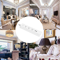 C198B 2 USB Ports + 3 US Sockets WiFi Smart Power Plug Socket, Compatible with Alexa and Google Home, AC 110V-240V, US Plug, Black, White