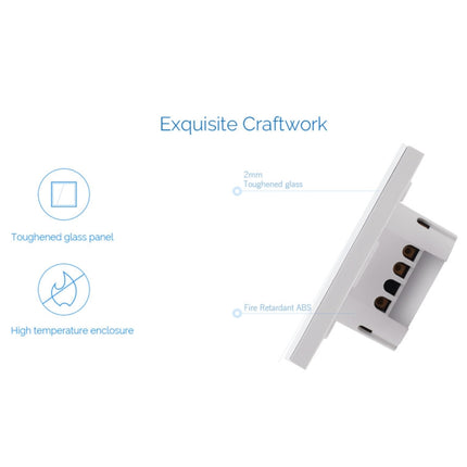 Interruptor de pared inteligente con panel de vidrio templado de 3 entradas y control táctil con aplicación EWeLink WS-EU-03, 2 A, CA 90 V-250 V, enchufe de la UE, 3 entradas