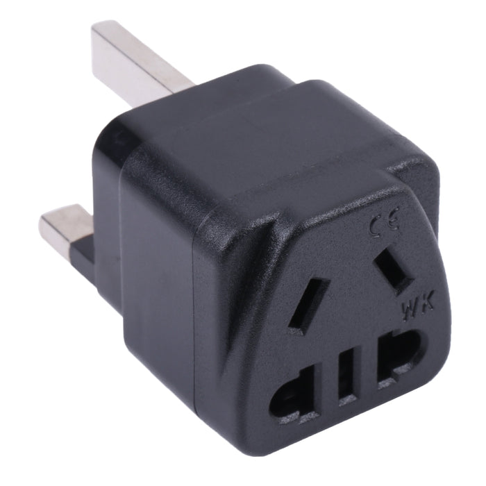 Adaptador de corriente portátil universal de cinco orificios WK a enchufe británico con fusible, WK a Reino Unido con fusible