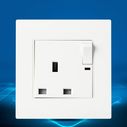 86 Type PC 13A Three Hole Power Socket with Light Switch, UK Plug