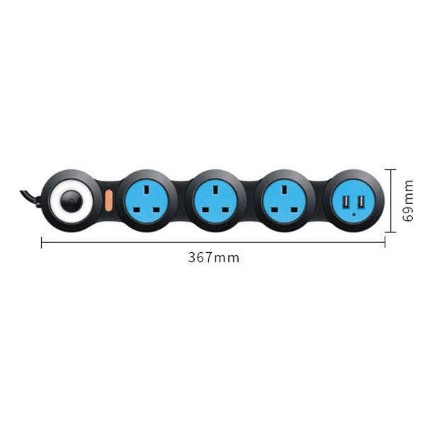 Charging Plug-in Wiring Board Creative Rotary Towline Board 13A Deformed Socket with USB, UK Plug, 4-Bit Socket