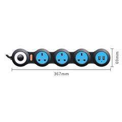 Charging Plug-in Wiring Board Creative Rotary Towline Board 13A Deformed Socket with USB, UK Plug, 4-Bit Socket