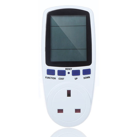 Medidor de energía con pantalla LCD, 230-250 V CA, 50 Hz, máx. 13 A, analizador de potencia de voltaje, vatios, voltios, monitor de electricidad automático, enchufe del Reino Unido, 230-250 V CA, enchufe del Reino Unido