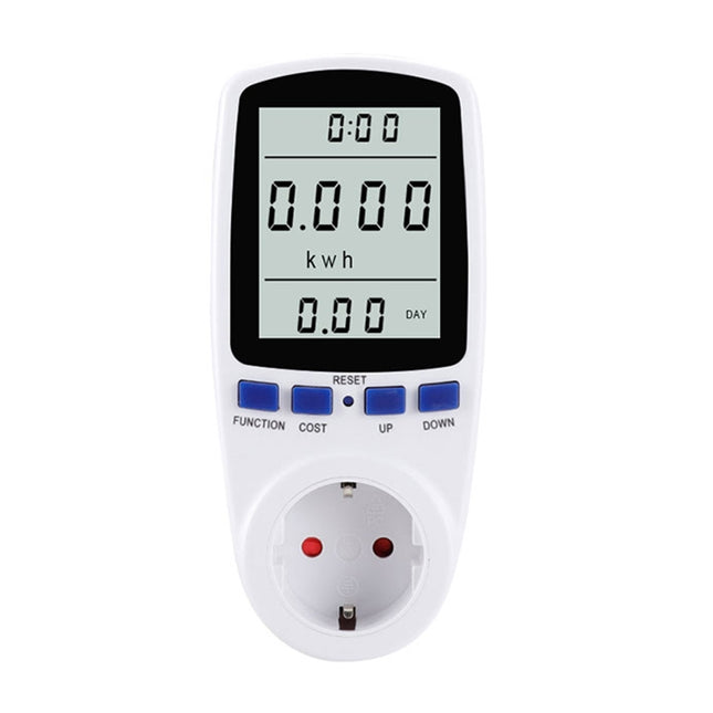 AC 230V 50Hz Max 16A LCD Display Energy Meter Watt Volt Voltage Power Analyzer Automatic Electricity Monitor Analyzer Power, EU Plug, AC 230V EU Plug