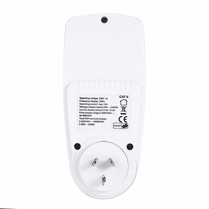 AC 240V 50Hz Max 10A LCD Display Power Meter Energy Watt Amps Volt Electricity Usage Monitor Analyzer, AU Plug, AC 240V  AU Plug