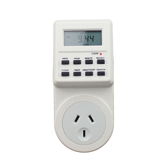 AC 240V Smart Home Plug-in LCD Display Clock Summer Time Function 12/24 Hours Changeable Timer Switch Socket, AU Plug, AC 240V AU Plug