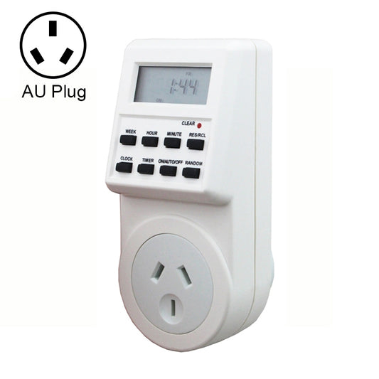 AC 240 V Smart Home Plug-in LCD-Display Uhr Sommerzeitfunktion 12/24 Stunden umschaltbare Zeitschaltuhr-Steckdose, AU-Stecker, AC 240 V AU-Stecker