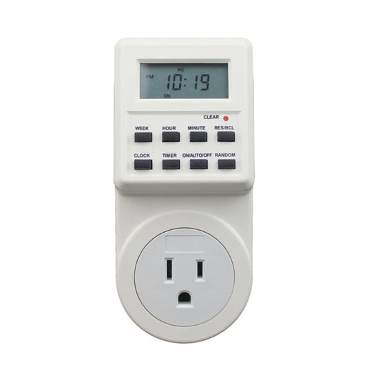 AC 120 V Smart Home Plug-in LCD-Display Uhr Sommerzeitfunktion 12/24 Stunden umschaltbare Zeitschaltuhr-Steckdose, US-Stecker, AC 120 V US-Stecker