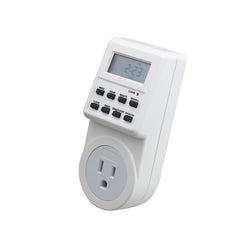 AC 120V Smart Home Plug-in LCD Display Clock Summer Time Function 12/24 Hours Changeable Timer Switch Socket, US Plug, AC 120V US Plug