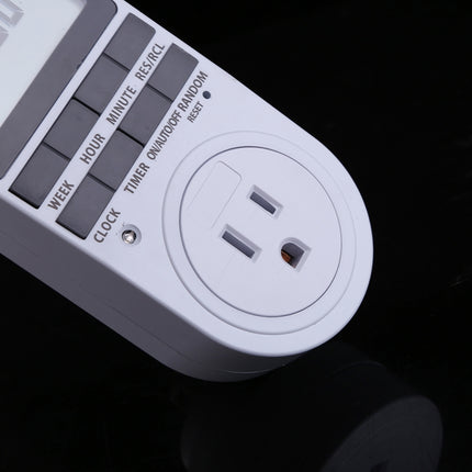 AC 120V Smart Home Plug-in Programmable LCD Display Clock Summer Time Function 12/24 Hours Changeable Timer Switch Socket, US Plug, AC 120V US Plug