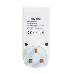 AC 230V Smart Home Plug-in LCD Display Clock Summer Time Function 12/24 Hours Changeable Timer Switch Socket, UK Plug, AC 230V UK Plug