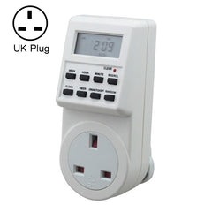 AC 230V Smart Home Plug-in LCD Display Clock Summer Time Function 12/24 Hours Changeable Timer Switch Socket, UK Plug, AC 230V UK Plug