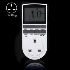 AC 230V Smart Home Plug-in LCD Display Clock Summer Time Function 12/24 Hours Changeable Timer Switch Socket, UK Plug, AC 230V UK Plug