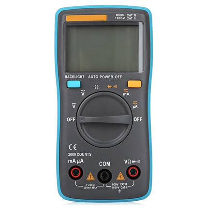 ZT98 CAT III 600 V Tragbares Digitalmultimeter 2000 Zählt Hintergrundbeleuchtung AC/DC Stromspannungsprüfer Messgerät mit LCD-Bildschirm und Halter, ZT98