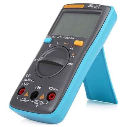 ZT98 CAT III 600 V Tragbares Digitalmultimeter 2000 Zählt Hintergrundbeleuchtung AC/DC Stromspannungsprüfer Messgerät mit LCD-Bildschirm und Halter, ZT98