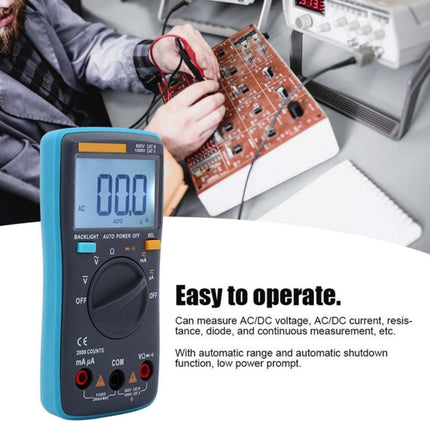 ZT98 CAT III 600 V Tragbares Digitalmultimeter 2000 Zählt Hintergrundbeleuchtung AC/DC Stromspannungsprüfer Messgerät mit LCD-Bildschirm und Halter, ZT98