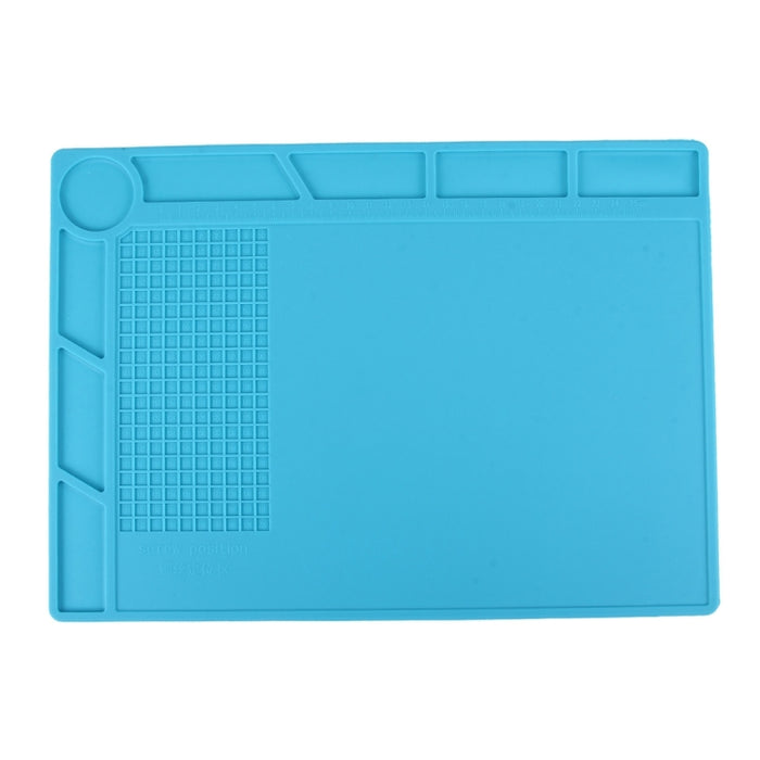 Maintenance Platform High Temperature Heat-resistant Repair Insulation Pad Silicone Mats with Screws Position, Size: 35cm x 25cm, 35cm x 25cm Blue