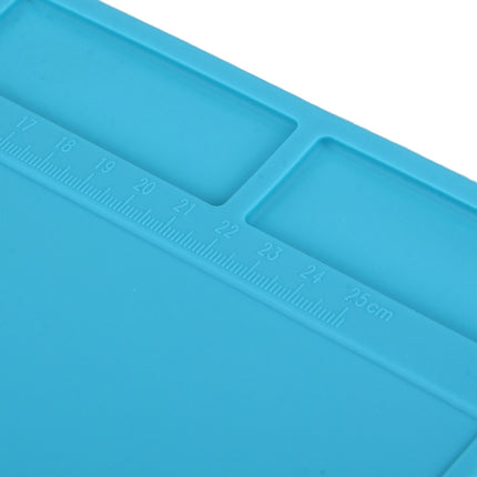 Maintenance Platform High Temperature Heat-resistant Repair Insulation Pad Silicone Mats with Screws Position, Size: 35cm x 25cm, 35cm x 25cm Blue